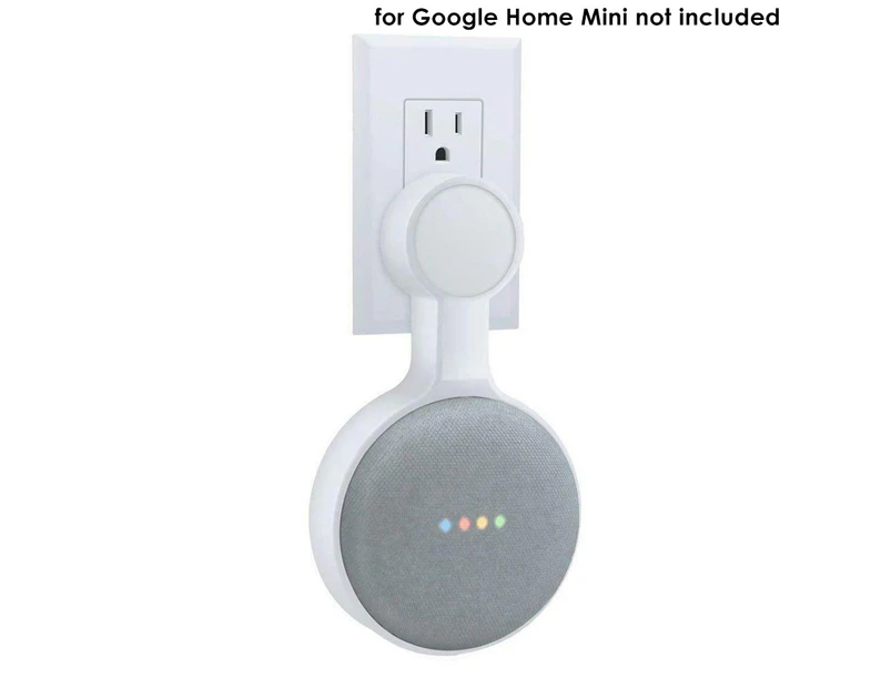 Outlet Wall Mount Bracket Holder Accessory for Google Home Mini Smart Speaker White