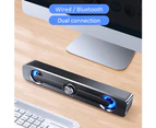 Mini USB Wired Powerful Stereo Laptop Tablet Speakers Bluetooth-compatible Loudspeaker Black NO Bluetooth
