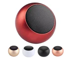 Mini Portable Bluetooth-compatible Metal True Wireless Stereo Music Player Solid Color Subwoofer Loudspeaker Red
