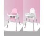 Tubby 3 in 1 Baby High Chair Infant Dining Eating Feeding Highchair 3IN1 Seat Toddler - Pink - Pink