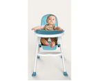 Tubby 3 in 1 Baby High Chair Infant Dining Eating Feeding Highchair 3IN1 Seat Toddler - Blue - Blue