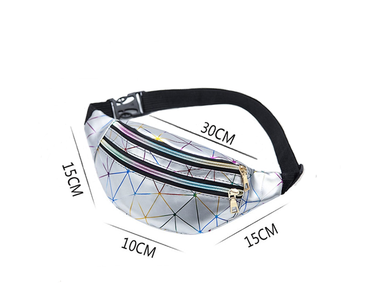 Holographic Waist Bags Women Silver Fanny Pack Female Belt Bag Black  Geometric Waist Pack Laser Chest Phone Pouch Bag Strap 2021 - AliExpress