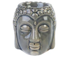 1pce 8.5cm Buddha Head Oil Burner Grey Glazed Ceramic - Grey