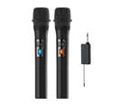 Wireless Microphone High Fidelity VHF Noise Reduction Plug Play Wireless Karaoke Condenser Microphone for Live Show Black