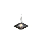 1pce 24x62cm Spike Black Pendant Hanging Ceiling Light Designer Industrial Shape Wood - Black