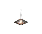 1pce 21x52cm Spike Black Pendant Hanging Ceiling Light Designer Industrial Shape Wood - Black