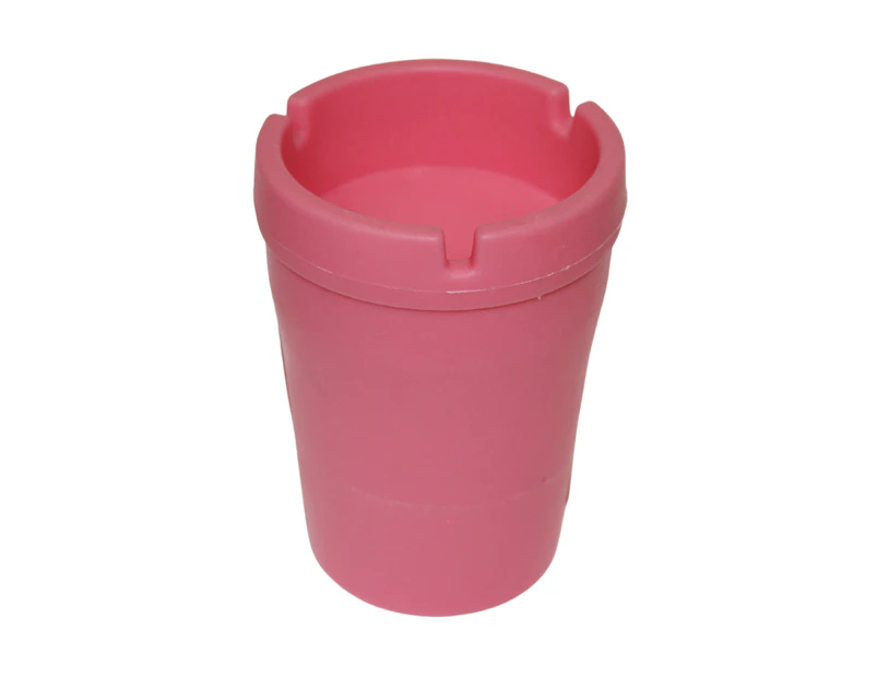 1pce Pink Butt Ash Bucket 8x11cm Tray Smoke Waste Holder Lid Bin - Pink