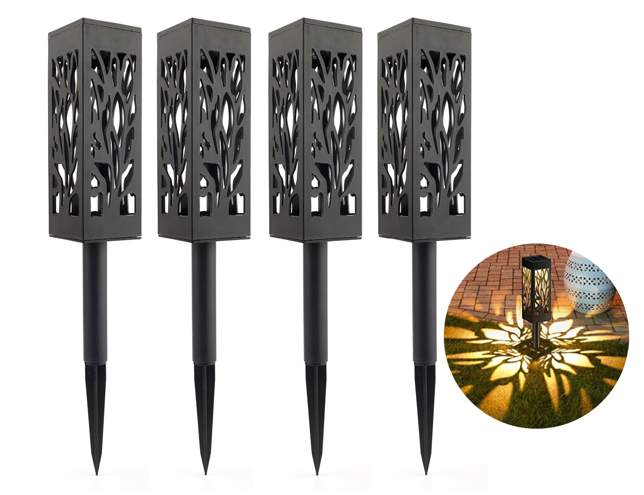 4-8pk LED Solar Lights Garden Outdoor (Sydney) Pathway Torch Landscape Lights Waterproof