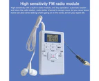 HRD-102 Digital Radio Mini LCD Display Portable Multifunctional Stereo FM Radio Receiver With Earphones for the Aged - White