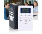 HRD-102 Mini Pocket Digital 2CH Single Band FM Radio Receiver with Earphone - White