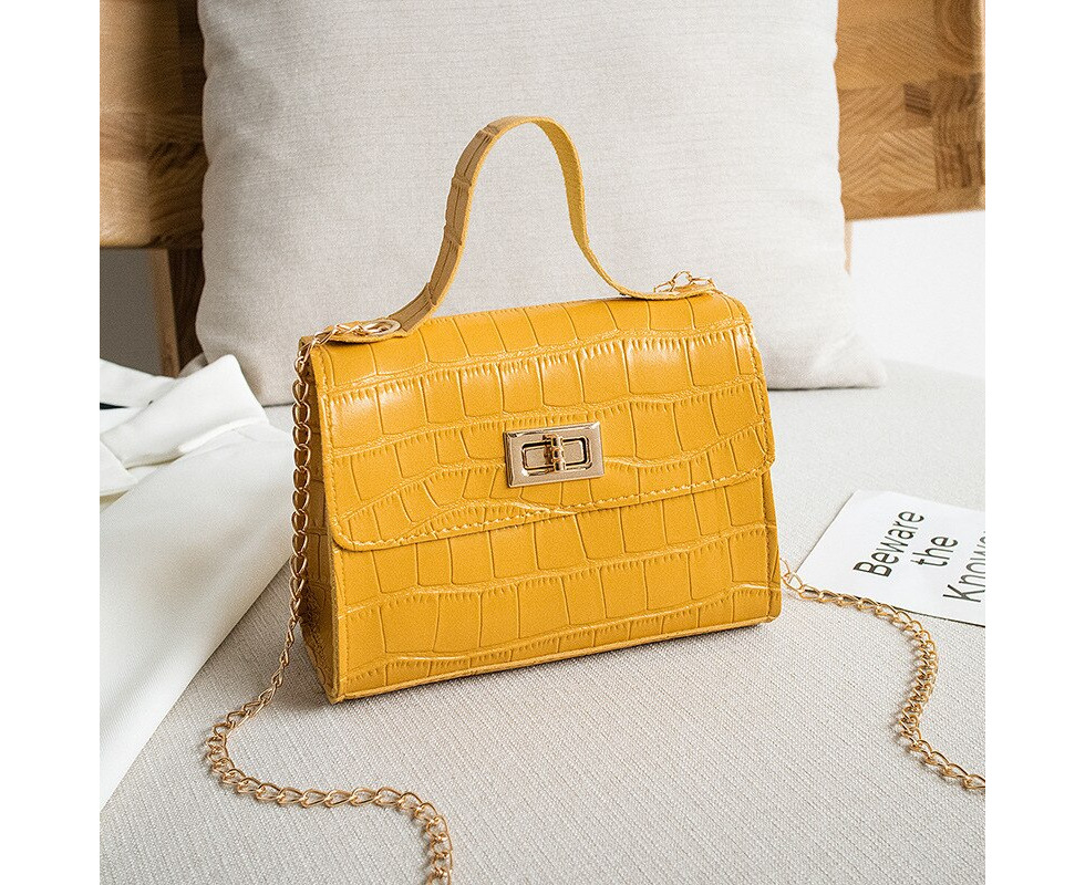 Liars & Lovers Exclusive cross body mini bag in pastel yellow croc