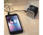 TDV26 Mini Subwoofer Stereo Speaker TF Card FM Radio Music Player with Antenna Black