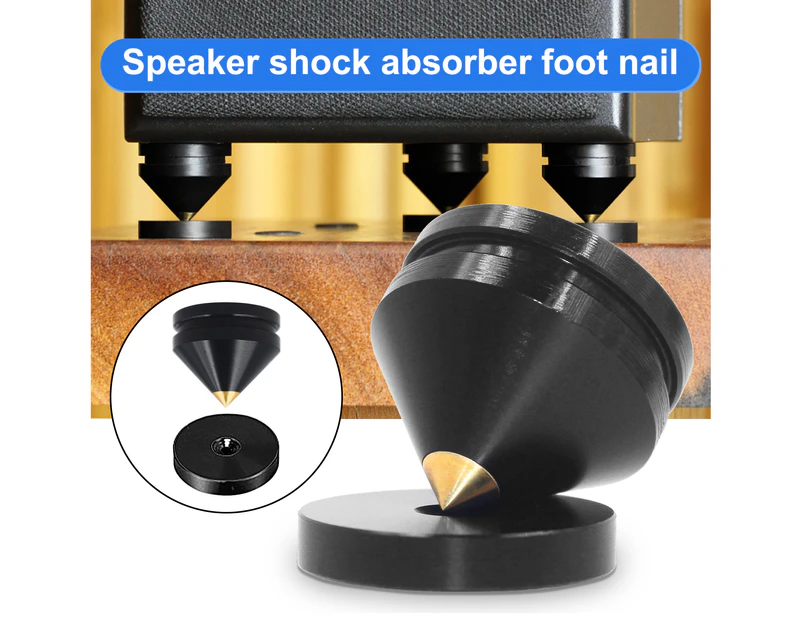 Speaker Spike Practical Shockproof M23x20 Amplifier Turntable Isolation Stand Feet Cone Base for Subwoofer Black