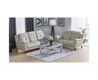 Opal 2 Seater Genuine Leather Sofa Upholstered Lounge Couch - Silver