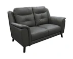 Opal 3 + 2 Seater Genuine Leather Sofa Set Upholstered Lounge Couch - Gunmetal