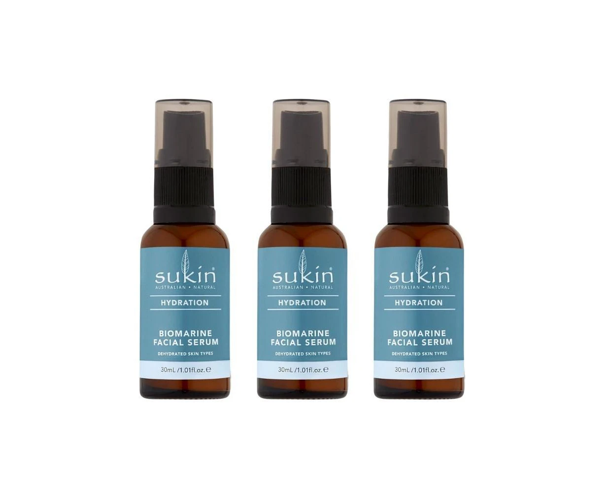 3 x Sukin Hydration Biomarine Facial Serum 30mL