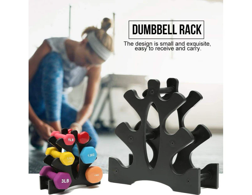 Home Fitness Exercise Weight Lifting Dumbbell Rack Stand Holder Floor Bracket Black