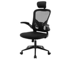 Office Chair Adjustable Headrest High Back Study Ergonomic Breathable Home Mesh Chair Computer Desk Chair Black