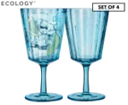 Set of 4 Ecology 325mL Adrift Glass Goblets - Blue