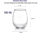 Stemless Wine Glasses  Clear Drinkware Glasses Set Of 4 Summer Drinks Glass Wine Glass Set Ideal Gift Shatterproof Glassware