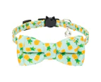 Bow Collar Breathable Fade-less Pet Supplies Fruit Pattern Bow Dog Collar for Festival Pineapple