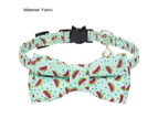 Bow Collar Breathable Fade-less Pet Supplies Fruit Pattern Bow Dog Collar for Festival Watermelon