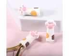Cat Paw Protector Adorable Anti-drop Easy to Use Lovely Functional Avoid Hurting Hands Silicone Dead Skin Scissors Case for Office - White