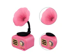 Retro Mini Phonograph Stereo Music Radio Wireless Bluetooth-compatible Speaker Soundbox Red
