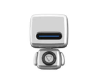 Portable Bluetooth-compatible Wireless Rechargeable Cute Robot Shape Speaker Music Player Silver Gray