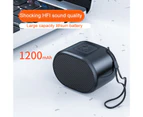 Portable Mini Bass Bluetooth-compatible 5.0 Wireless Speaker with U Disk TF Card Input Port Subwoofer Loudspeaker for Indoor Outdoor Black
