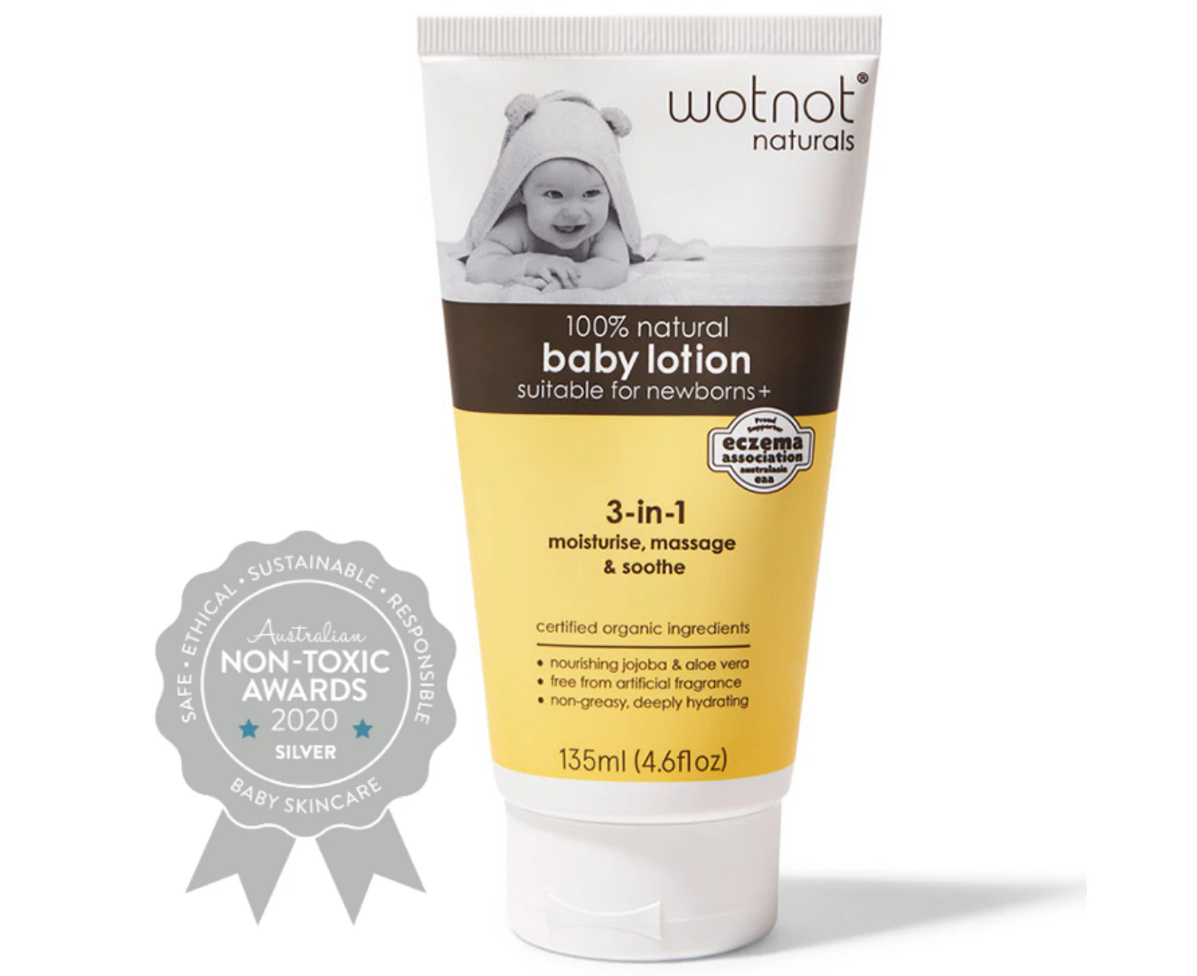 Wotnot Natural Baby Lotion With Jojoba & Aloe Vera (135 ml)