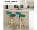 Levede 1x Bar Stools Velvet Kitchen Stool Chair Swivel Barstools Padded Seat