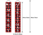 Christmas Decoration Door Curtainmerry Christmas Decorations Banner, Christmas Porch Sign Red Plaid Hanging Banners