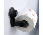 Kitchen Bathroom Toilet Wall Hanging Suction Cup Roll Paper Holder Rack Shelf Black