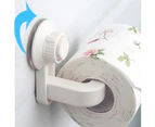 Kitchen Bathroom Toilet Wall Hanging Suction Cup Roll Paper Holder Rack Shelf Black