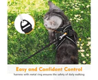 Cat Harness with Leash, Breathable Kitten Harness with Reflective Strips Adjustable Black Vest Easy to Put On