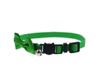 Cat Collar Solid Color Bowknot Style Adjustable Traction Tool Durable Pet Accessories for Outdoor-Green
