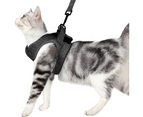 Cat harness and leash set for strolls 360 ° wrap-around small cats and dogs Harness buffer effect and escape resistance, suitable for collapsible bags with
