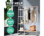Clothes Rack Coat Stand Hanger Garment Organiser Closet Storage Metal Shelves WH