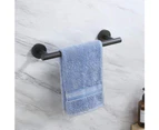 Hand Towel Bar Bathroom Towel Holder Kitchen Dish Cloth Hanger Drilling -Black