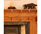 Set Of 6 Fireplace Hangers, Christmas Stocking Hooks, Gold