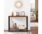 Console Table with Mesh Shelf Hall Table Rustic Brown