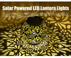 2pk LED Solar Garden Lights Outdoor (Sydney Stock) LED Lantern Retro Metal Decor Light Hollow Out Flower Waterproof
