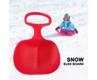 2Pcs/Set Snow Sled Board Anti-skid Design Stable Base Handle Design Children Snow Sled Sledge for Kids-Red