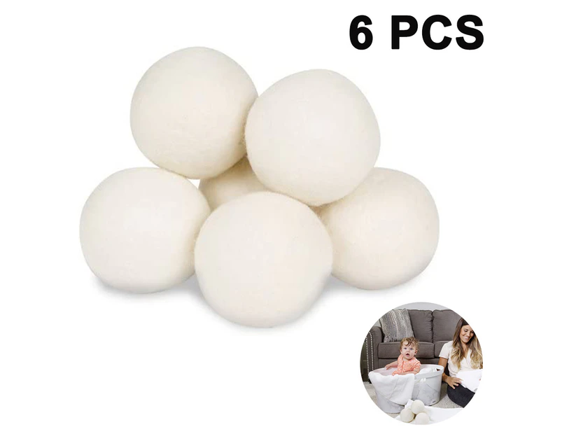 6 Pack Wool Dryer Balls,Organic Natural Wool for Laundry，Anti Static Wool ball