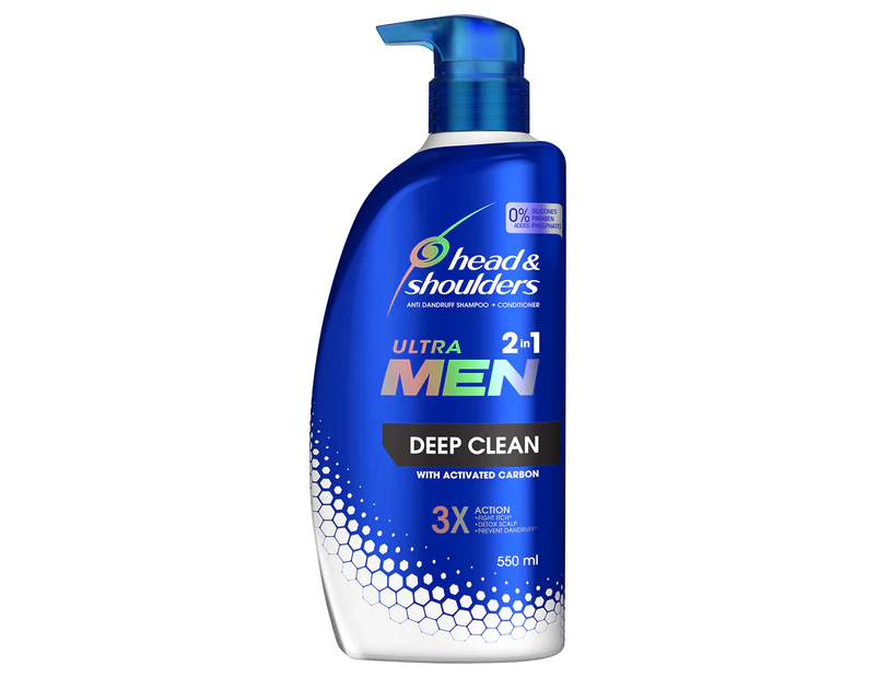 Head & Shoulders Ultra Men 2in1 Shampoo & Conditioner Deep Clean 550ml