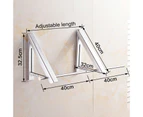 Folding Clothes Hanger Retractable Wall Mounted Drying Rack Home Balcony Rack-Silver 2pcs