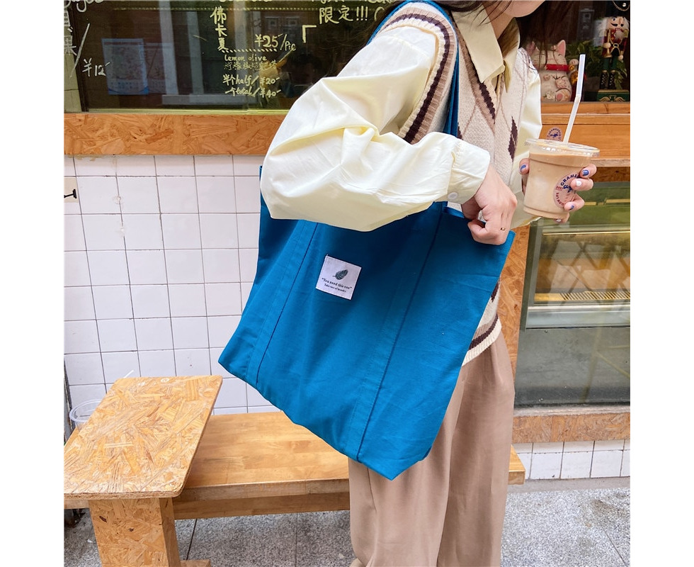 Cocopeanut Casual Retro Women's Shoulder Bag Solid Color Small Fresh Canvas Bag Literary Women's Buckle Tote Bag Large Capacity Handbag, Adult Unisex