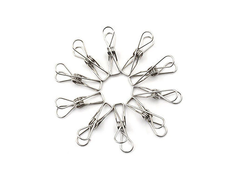 20Pcs Metal Clothes Pegs Stainless Steel Washing Spring Hanger Photos Clips