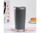 Thermal mug beer cups stainless steel thermos for tea coffee water bottle vacuum insulated leakproof with lids tumbler drinkware-Light grey